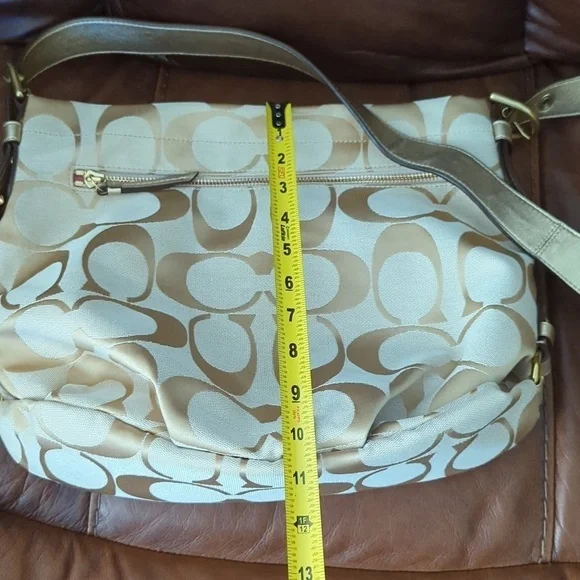 Coach F15067 Soho Signature Crossbody Shoulder Bag Khaki Gold - Picture 14 of 16